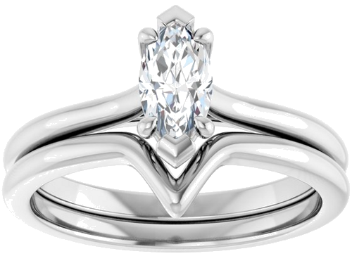 Sužadėtuvių Žiedas „Solitaire“ 585 Baltojo Aukso Marquise 8mm x 4mm (8)