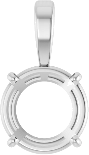 14K White 9.5 mm Round 4-Prong Pendant Mounting (1)