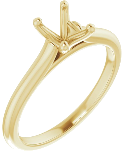 14K Yellow 7x5 mm Oval Solitaire Engagement Ring Mounting (1)