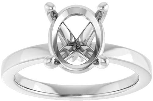 Sužadėtuvių Žiedas „Solitaire“ 14k white gold Oval 10mm x 8mm (3)