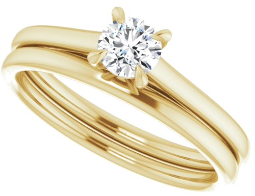 Sužadėtuvių Žiedas „Claw-Prong Solitaire“ 18k yellow gold Round 4.4mm (10)