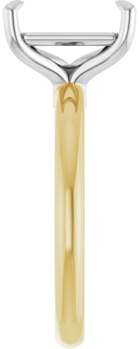 Sužadėtuvių Žiedas „Claw-Prong Euro Shank“ 14k yellow/white gold Emerald 10mm x 7mm (4)