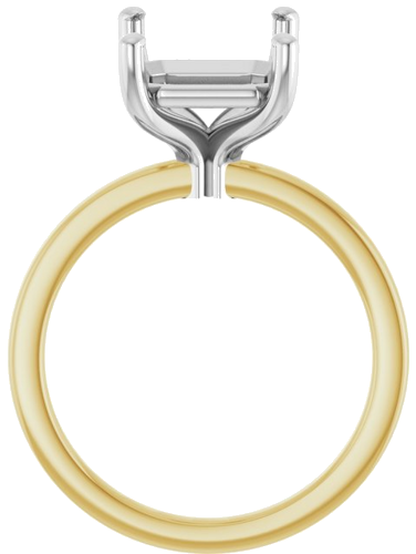 Sužadėtuvių Žiedas „Solitaire“ 14k yellow/white gold Emerald 11mm x 9mm (2)