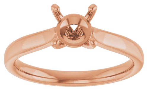 14K Rose 6.5 mm Round Engagement Ring Mounting (3)