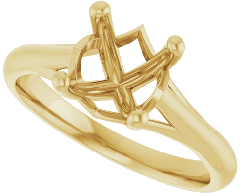 Sužadėtuvių Žiedas „Solitaire“ 14k yellow gold Cushion 7mm (5)