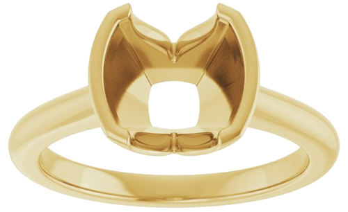 Sužadėtuvių Žiedas „Half-Bezel Solitaire“ 14k yellow gold Cushion 8mm (3)