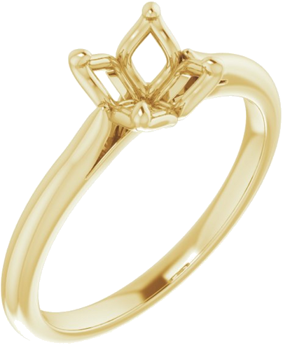 Sužadėtuvių Žiedas „Solitaire“ 585 Geltonojo Aukso Square 5mm (1)