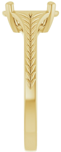 Sužadėtuvių Žiedas „Solitaire“ 14k yellow gold Elongated Cushion 7.5mm x 5.5mm (4)