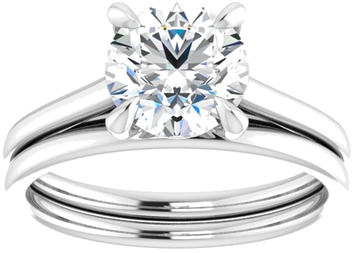 Platinum  7.4 mm Round Solitaire Engagement Ring Mounting (8)