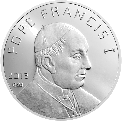 1 oz Popiežius Pranciškus 2013 Vatikanas sidabrinis medalis (1)