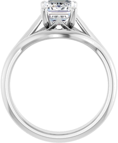 Sužadėtuvių Žiedas „Solitaire“ 14k white gold Emerald 8mm x 6mm (7)