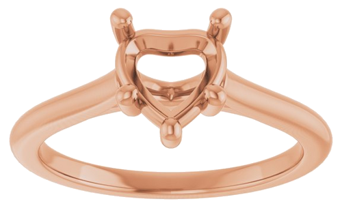 Sužadėtuvių Žiedas 14k rose gold Heart 6.5mm (3)