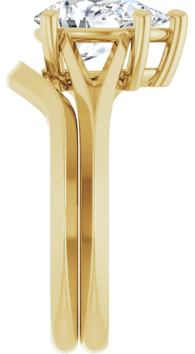 Sužadėtuvių Žiedas „Solitaire Split Shank“ 14k yellow gold Pear 10mm x 7mm (9)