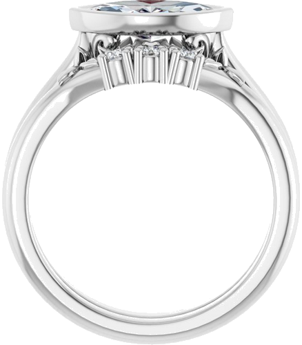 Sužadėtuvių Žiedas „Bezel-Set“ 14k white gold Marquise 10mm x 5mm (7)