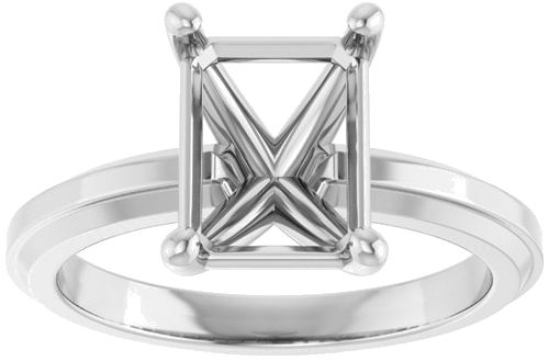 Sužadėtuvių Žiedas „Solitaire“ 950 Platinos Emerald 9mm x 7mm (3)