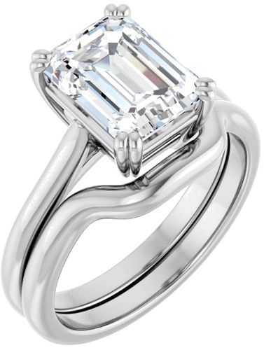 Sužadėtuvių Žiedas „Solitaire“ 585 Baltojo Aukso Emerald 9mm x 7mm (6)