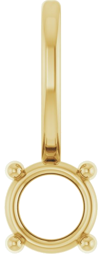 14K Yellow 4 mm Round Solitaire Charm Pendant Mounting (1)