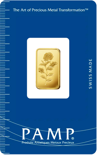Инвестиционный золотой слиток 5 г Rose PAMP (1)