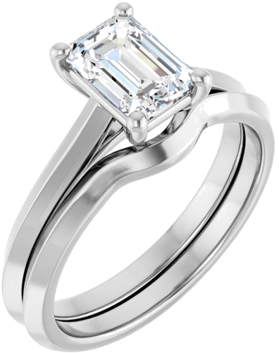 14K White 7x5 mm Emerald Solitaire Engagement Ring Mounting (6)