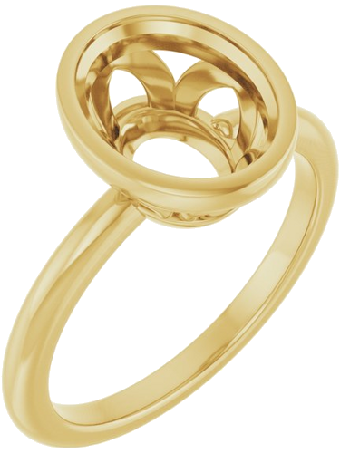Sužadėtuvių Žiedas „Bezel-Set“ 14k yellow gold Oval 10mm x 8mm (1)