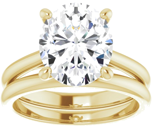 14K Yellow 11x9 mm Oval Solitaire Engagement Ring Mounting (8)