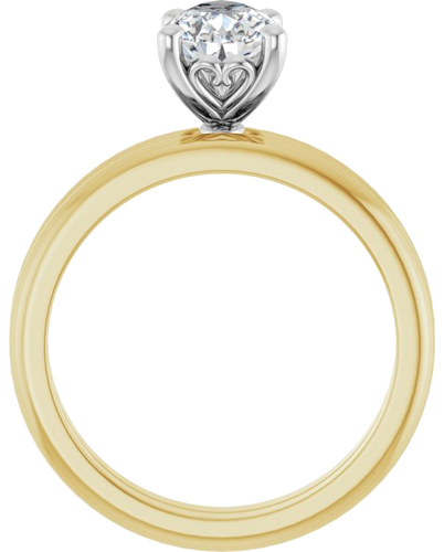 Sužadėtuvių Žiedas „Solitaire“ 14k yellow/white gold Pear 9mm x 6mm (7)