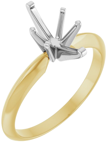 14K Yellow   White Marquise 6-Prong Light Solitaire Engagement Ring Mounting (1)