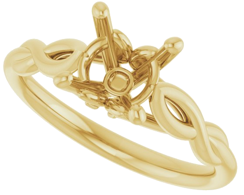 Sužadėtuvių Žiedas „Solitaire Sculptural“ 14k yellow gold Round 7.4mm (5)