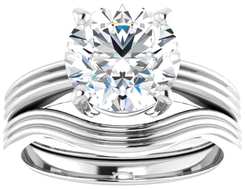 Sužadėtuvių Žiedas „Solitaire“ 14k white gold Round 8.8mm (8)