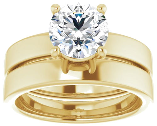 Sužadėtuvių Žiedas „Solitaire“ 14k yellow gold Round 7.4mm (8)