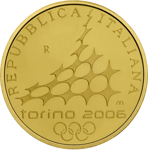 2006 Italy Olympic torch 50 Euro gold coin (2)