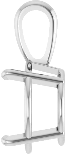 14K White 12 mm Round 4-Prong Pendant Mounting (3)