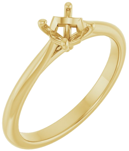 14K Yellow 5.2 mm Round Solitaire Engagement Ring Mounting (1)