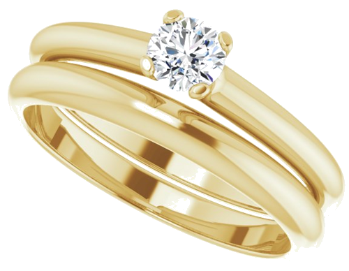 Sužadėtuvių Žiedas „Solitaire“ 10k yellow gold Round 4.1mm (10)