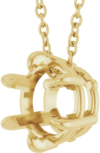 14K Yellow 7 mm Round Solitaire 16-18  Necklace Mounting (2)