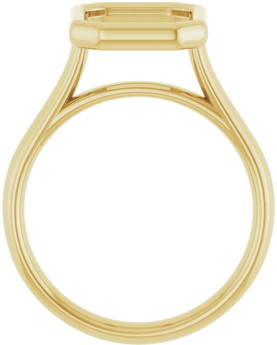 Sužadėtuvių Žiedas „Bezel-Set Solitaire“ 10k yellow gold Emerald 10mm x 8mm (2)