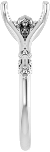 Sužadėtuvių Žiedas „Solitaire Sculptural“ 14k white gold Asscher 8mm (4)