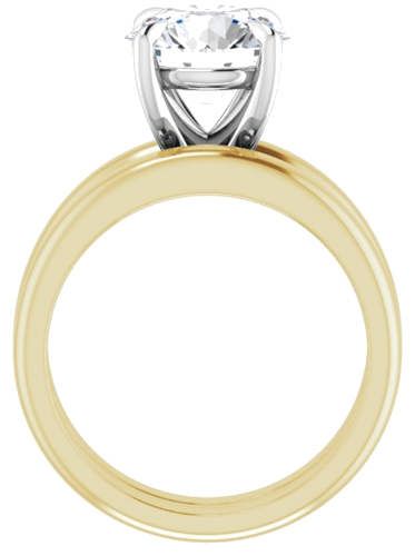 14K Yellow White 9 mm Round Solitaire Engagement Ring Mounting (7)