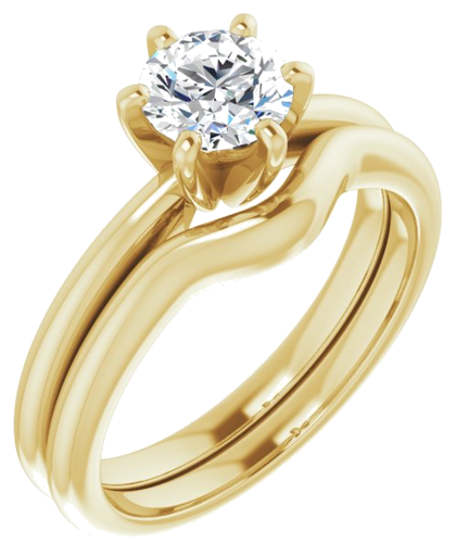 14K Yellow  5.8 mm Round Solitaire Engagement Ring Mounting (6)