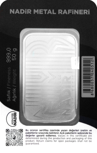 50 g sidabro luitas .999 Nadir Metal Rafineri (2)