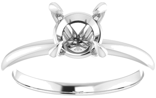 14K White  7 mm Round Solitaire Engagement Ring Mounting (3)