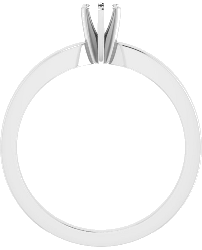 10K White 3.4 mm Round Solitaire Engagement Ring Mounting (2)