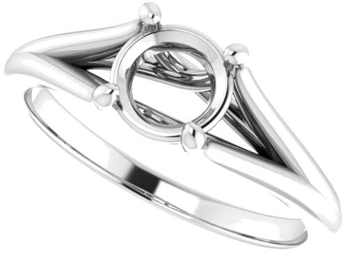 Sužadėtuvių Žiedas „Solitaire“ 585 Baltojo Aukso Round 6mm (5)