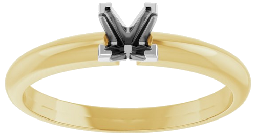 Sužadėtuvių Žiedas „V-Prong Solitaire“ 14k yellow/white gold Square 4mm (3)