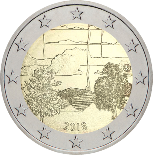 2018 Suomija Saunos kultūra 2 eurų moneta (1)