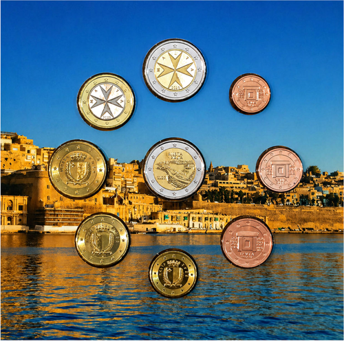 2026 Malta Valletta Fortress UNC Euro Coin Set (4)
