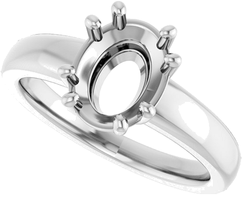 Sužadėtuvių Žiedas „Split-Prong Solitaire“ 14k white gold Oval 9mm x 7mm (5)