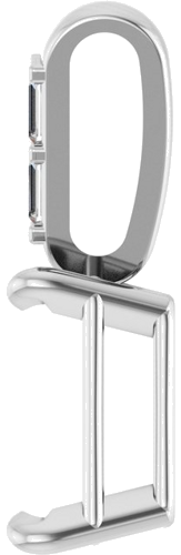 Pakabukas „Accented“ 585 Baltojo Aukso Emerald 8mm x 6mm (3)