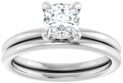 Sužadėtuvių Žiedas „Claw-Prong Solitaire“ 10k white gold Cushion 5.5mm (8)
