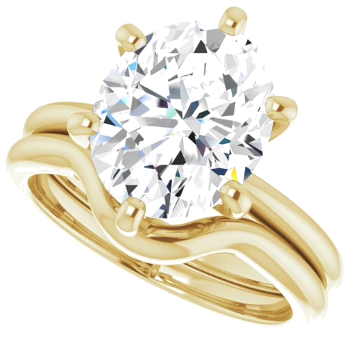 14K Yellow  11x9 mm Oval Solitaire Engagement Ring Mounting (10)